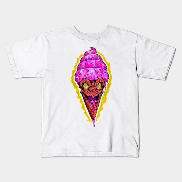 The Crazy pink Ice-cream Kids T-Shirt by A1designs